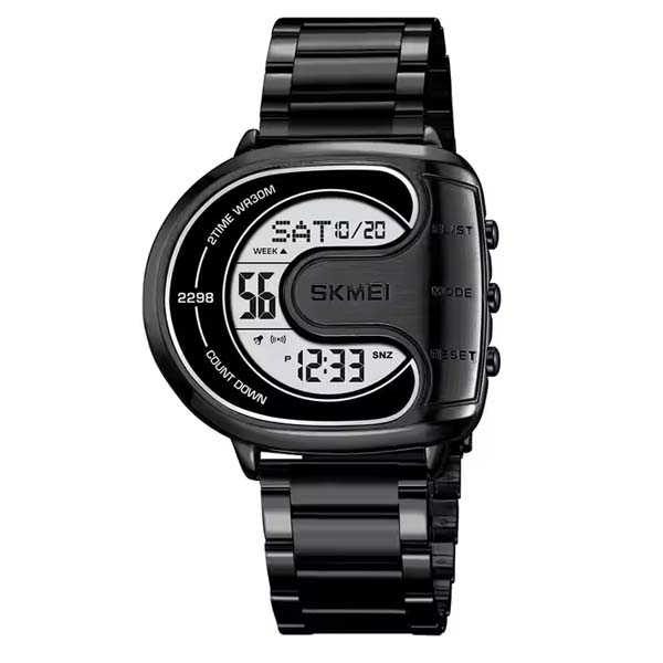 SKMEI 2298 Digital Stainless Steel (Metal) Luminous Men’s Watch (Black Colour)